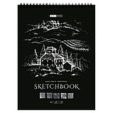 Скетчбук 20л., А5 ArtSpace "Black line. House", на гребне, черный блок,120г/м2, фото 3