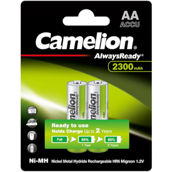 Аккумуляторы Camelion AlwaysReady Rechargeable АА-2300mAh Ni-MH, 2 шт