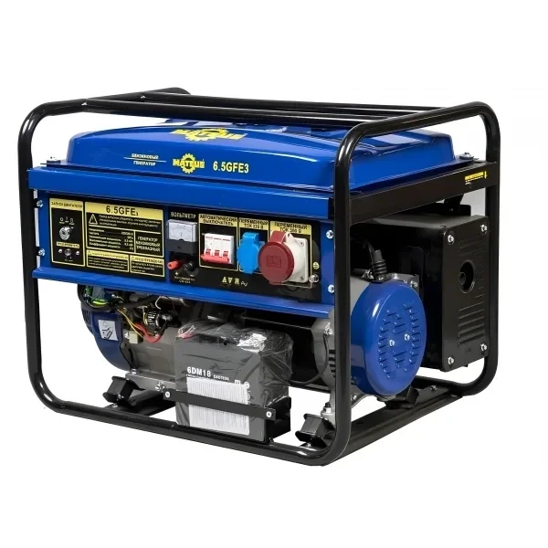 Mateus MS01118 (LT8000EDG) Бензиновый генератор 6,5 кВт, 380 В, электростартер, бак 25 л без колес