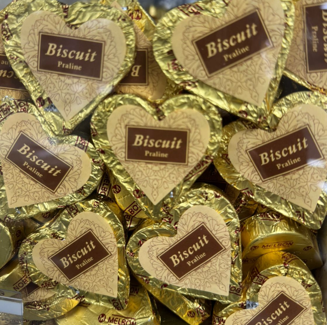 Конфеты с пралине СЕРДЕЧКИ 1 кг / Melbon / Греция