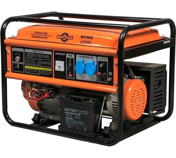 Генератор бензиновый MS01104H Mateus (6500E Home) (5.0 кВт, 220 В, ручной/электро, бак 25 л), фото 1