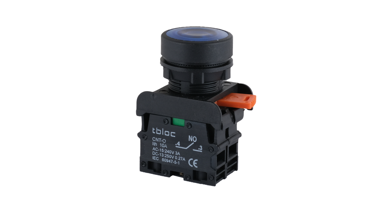 PSRL-1O 24 Кнопка управления LED с пружиной возврата 24B AC/DC (синяя)