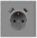 Розетка с разъемом USB+TPC серая