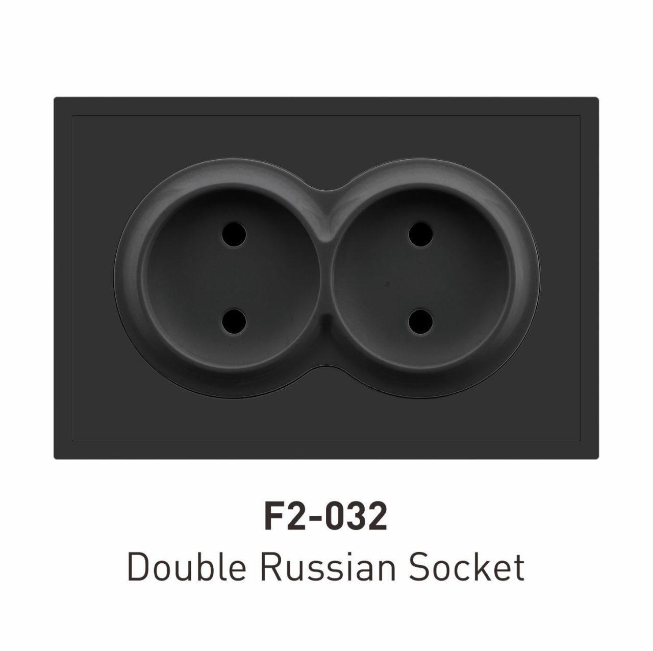Розетка встраиваемая двойная черная