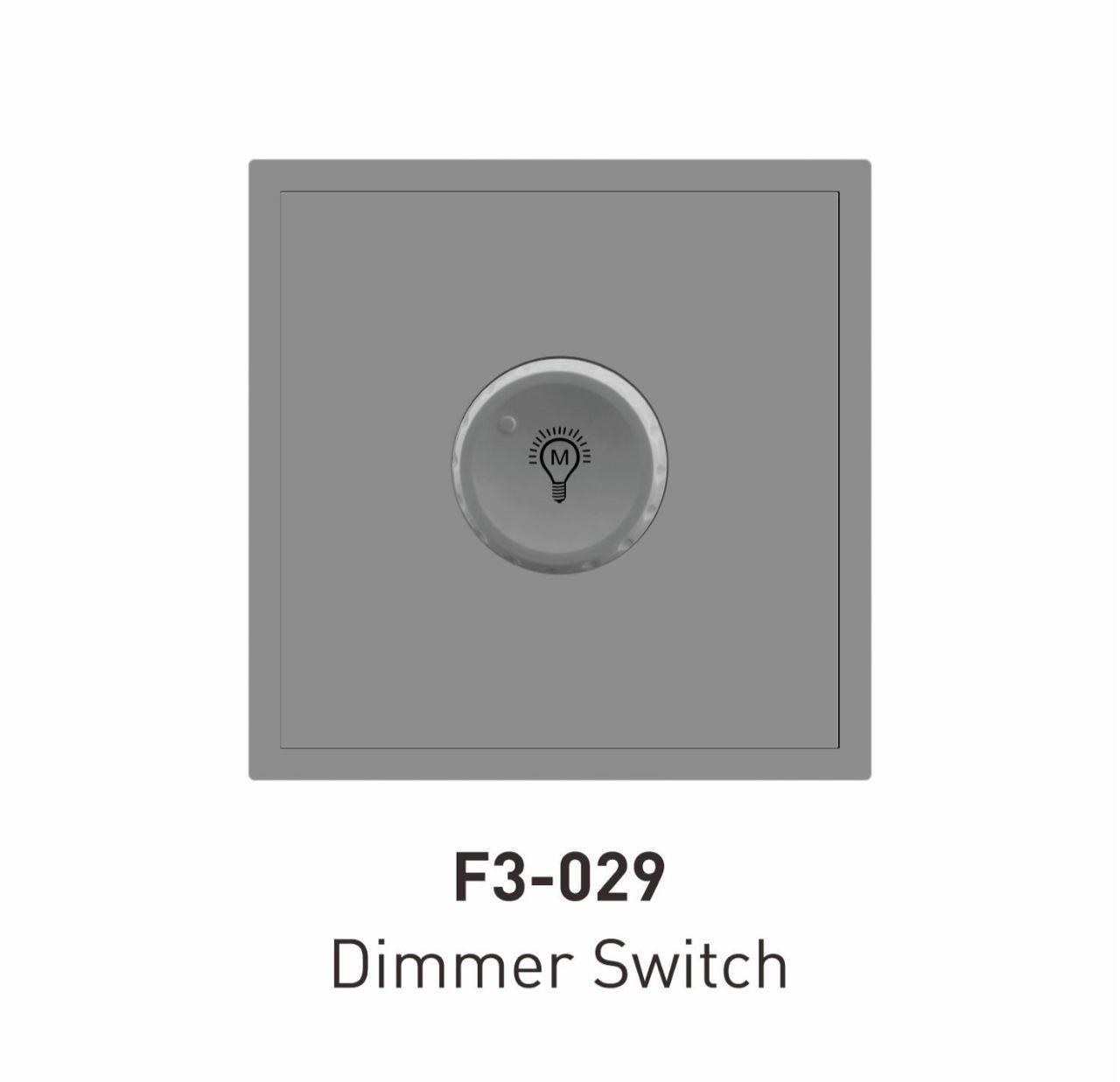 Выключатель с диммером серый
