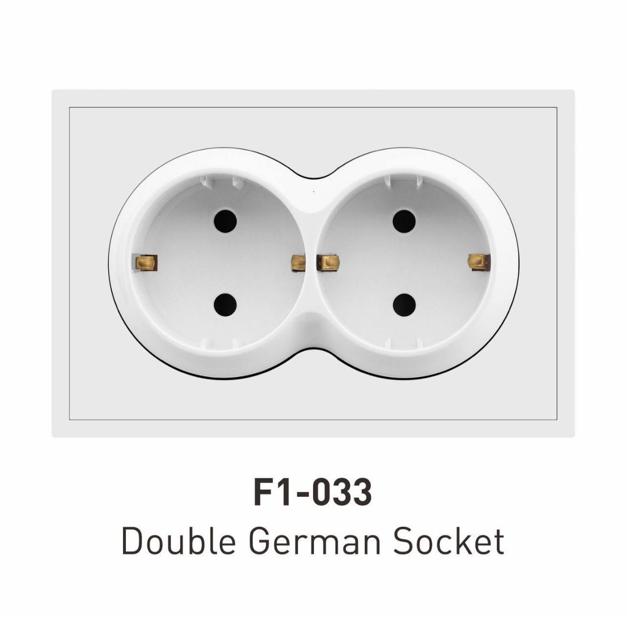 Розетка с заземлением встраиваемая двойная белая