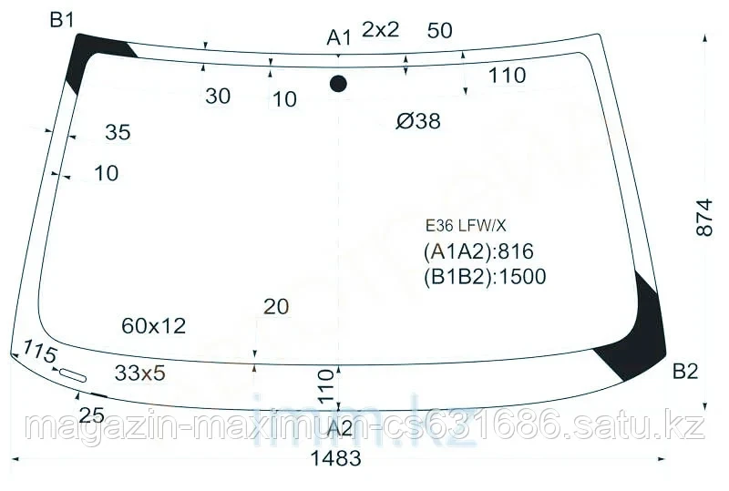 Стекло лобовое в клей БМВ 3-SERIES E36 91-99 4/5D/COMPACT 94-01 3D HBK