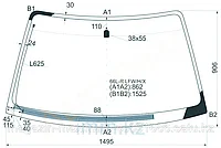 Стекло лобовое с обогревом щеток в клей SUBARU LEGACY/OUTBACK 98-03 4/5D