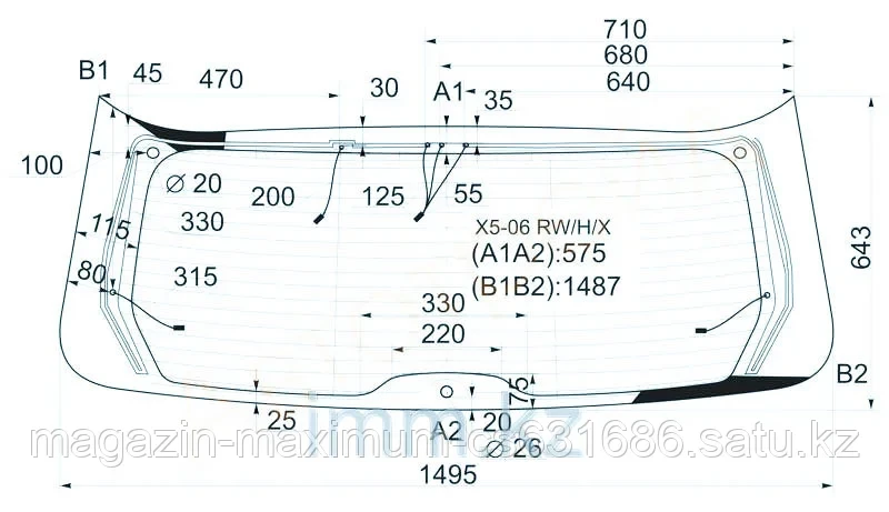 Стекло заднее (крышка багажника) с обогревом БМВ X5 E70 07-