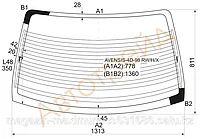 Стекло заднее с обогревом Тойота AVENSIS 97-03 4D