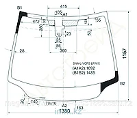 Стекло лобовое в клей HONDA CIVIC 2006- 3/5D HBK