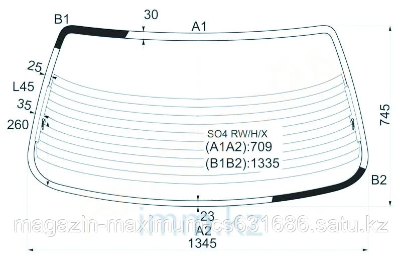Стекло заднее с обогревом HONDA CIVIC/INTEGRA SJ 95-00 4D