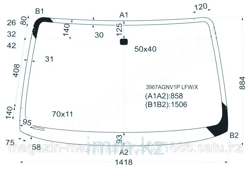 Стекло лобовое в клей HONDA HR-V 1998-2005 3/5D