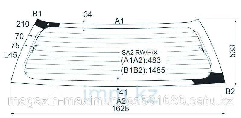 Стекло заднее (крышка багажника) с обогревом HONDA ODYSSEY/SHUTTLE 94-99