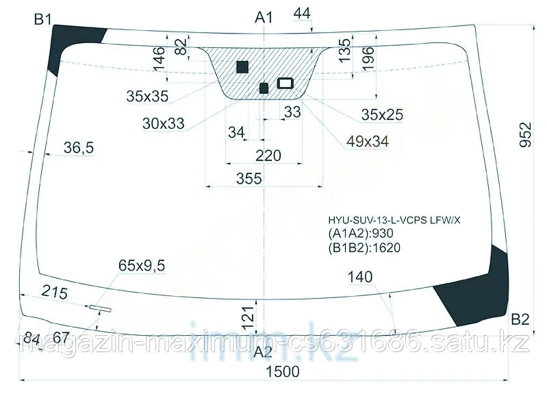 Стекло лобовое в клей HYUNDAI SANTA FE 12-
