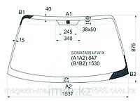 Стекло лобовое в клей HYUNDAI SONATA IV 99-04/TAGAZ 04-/KIA OPTIMA/MAGENTIS 00-05