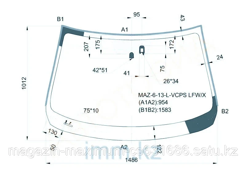 Стекло лобовое в клей Мазда 6 4D/5D SED/WGN 12-