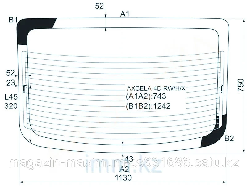Стекло заднее с обогревом Мазда 3/AXELA 4D SEDAN 2004-