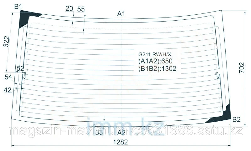 Стекло заднее с обогревом Мазда CAPELLA 626 4D SEDAN 87-91