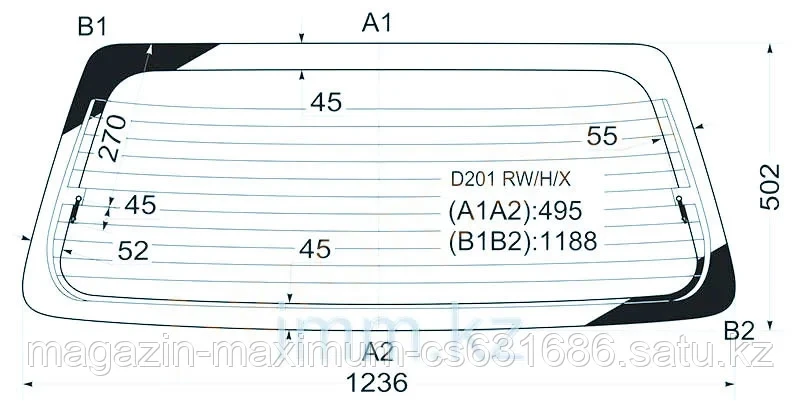 Стекло заднее (крышка багажника) с обогревом Мазда DEMIO (FORD FESTIVA) MINI-WAGON 96-
