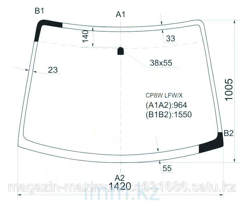 Стекло лобовое в клей Мазда PREMACY MINI VAN 98-