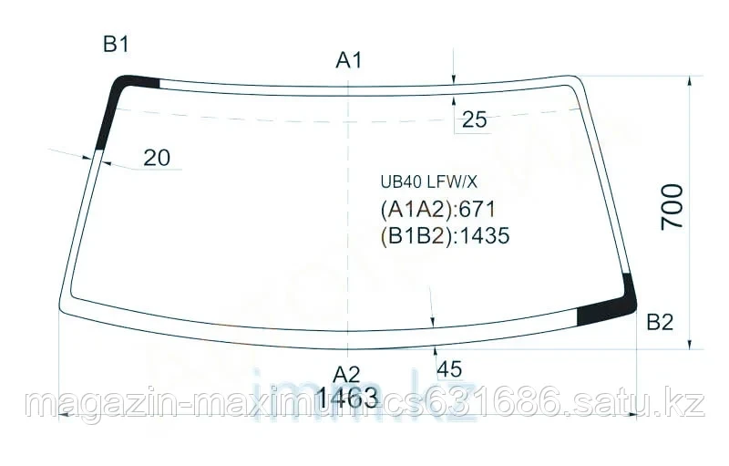 Стекло лобовое в клей Мазда PROCEED PICK-UP 85-