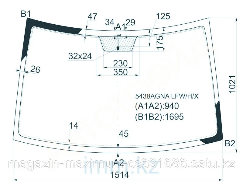 Стекло лобовое в клей мерседес-BENZ VITO/VIANO W639 03-