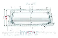Стекло заднее (крышка багажника) с обогревом Митсубиси COLT NEW 5D HB 02-04
