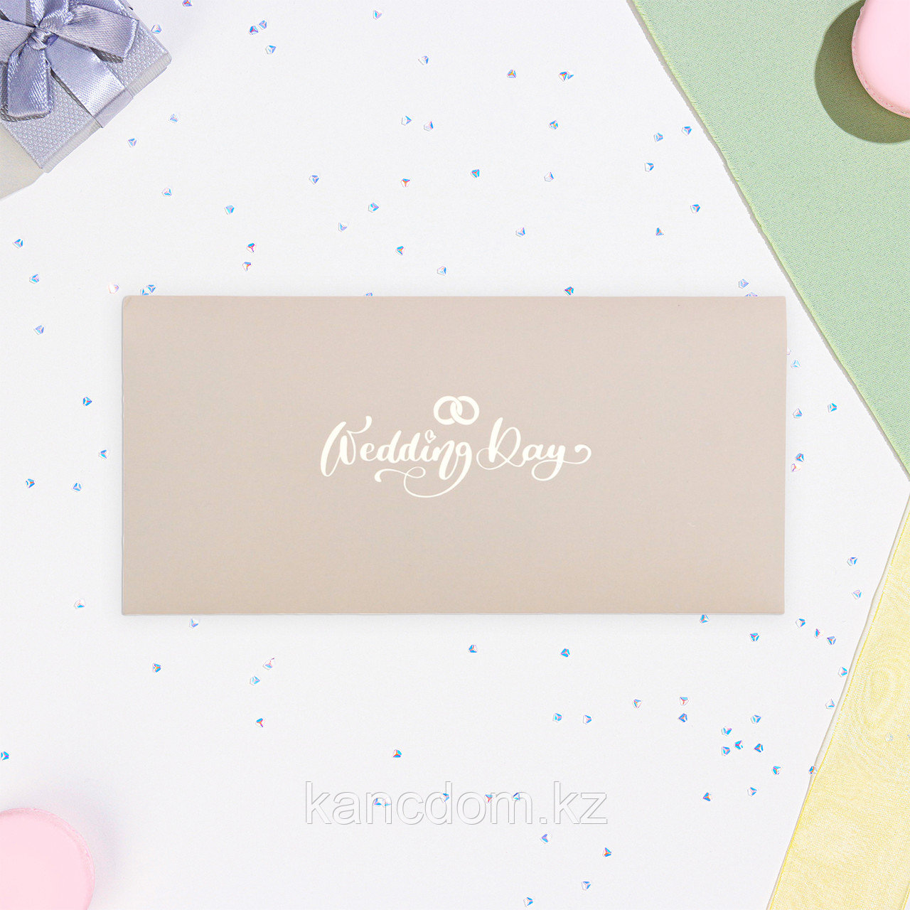 Конверт для денег Wedding Day, тиснение, 16.5×8 см, 10449899