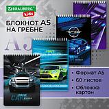 Блокнот А5 60л. на гребне Brauberg Racing team, клетка, фото 2