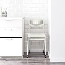 Стул АДДЕ стул, белый ИКЕА, IKEA, фото 3