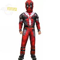Костюм детский карнавальный водолазка и брюки с маской и имитацией мускулов для мальчиков Дэдпул Deadpool