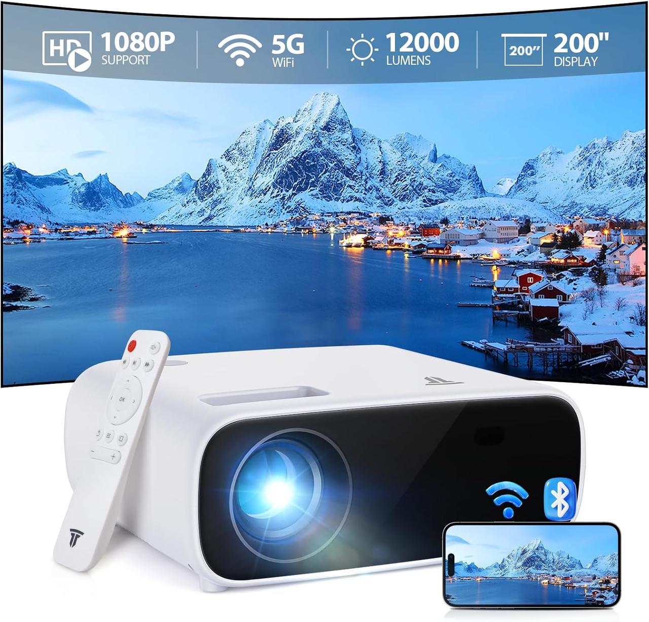 Проектор Wielio AT-M269A, Bluetooch, 1500Lm, аудиовход, аудиовыход, HDMI, USB