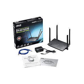 Маршрутизатор с беспроводной точкой доступа, ASUS, RT-AC1200, 2.4/5 ГГц, 1200 Мбит/с, MIMO, 4x внешние антенны, 1х USB 2.0, 1xWAN, фото 4