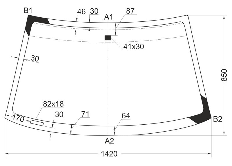 Стекло лобовое (Датчик дождя) Acura MDX 00-06 / Honda MDX 03-06