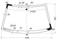 Стекло лобовое (Антенна) JAC Sunray 12- / MAZ 281 22- / 365 22- / Sollers Atlant 22-