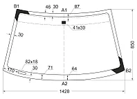 Стекло лобовое (Молдинг) Chevrolet Tahoe 95-07 / Cadillac Escalade 99-06 / Chevrolet Avalanche 03-06