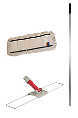 Швабра МОП для влажной уборки, основа металлическая рамочная 80см