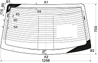Стекло заднее (крышка багажника) с обогревом Тойота IPSUM/AVENSIS VERSO #M2# 01-