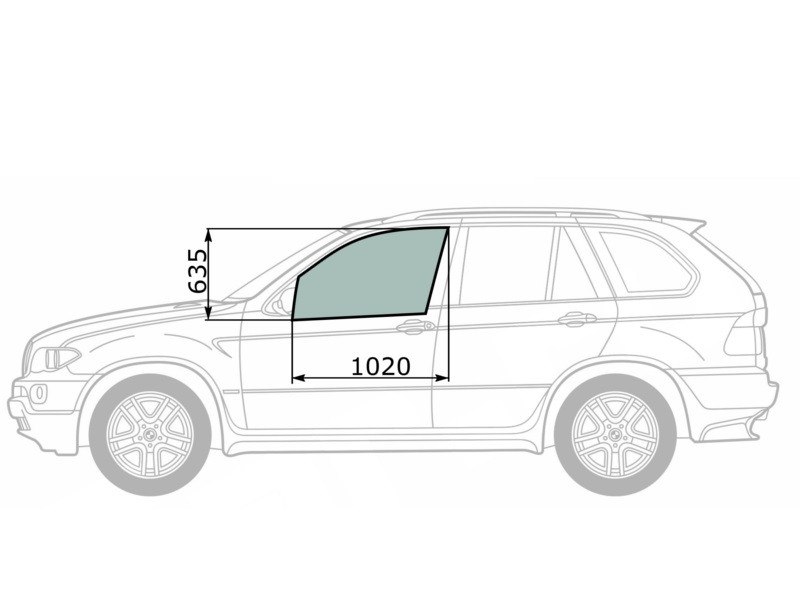 Стекло боковое опускное (Спереди/ Слева/ Цвет зеленый) Mercedes-Benz Citan 12-19 / Renault Kangoo 08