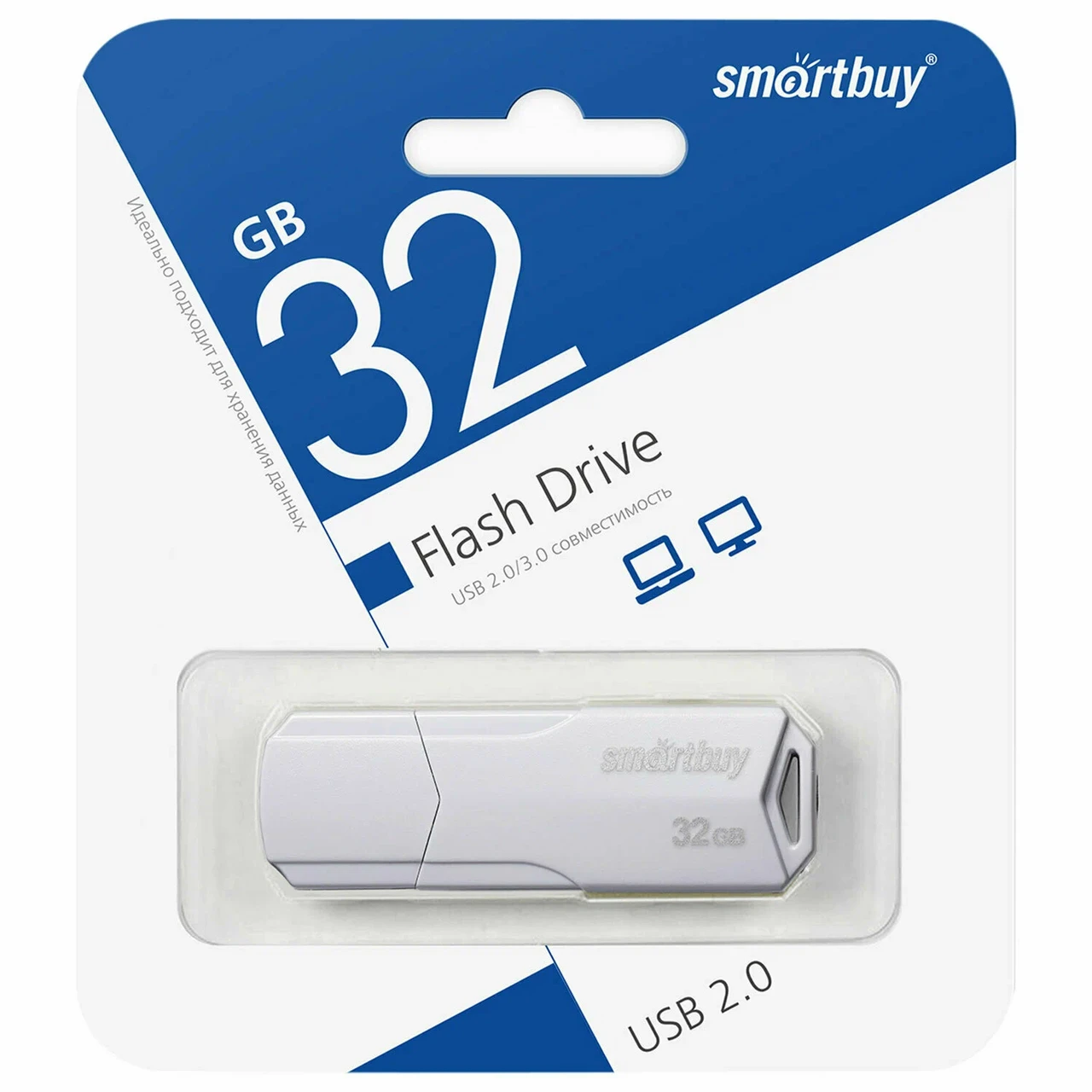 USB накопитель Smartbuy 32GB Clue White