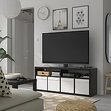 Тумба под ТВ КАЛЛАКС , черно-коричневая, 147x60 см ИКЕА, IKEA, фото 3