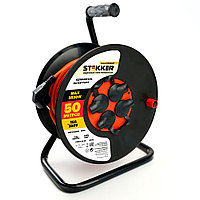 Удлинитель на катушке Stekker STD03-44-50 Standart 4-местный с/з ПВС 3*1,5, оранжевый, 16А, IP44, 50м (29408)