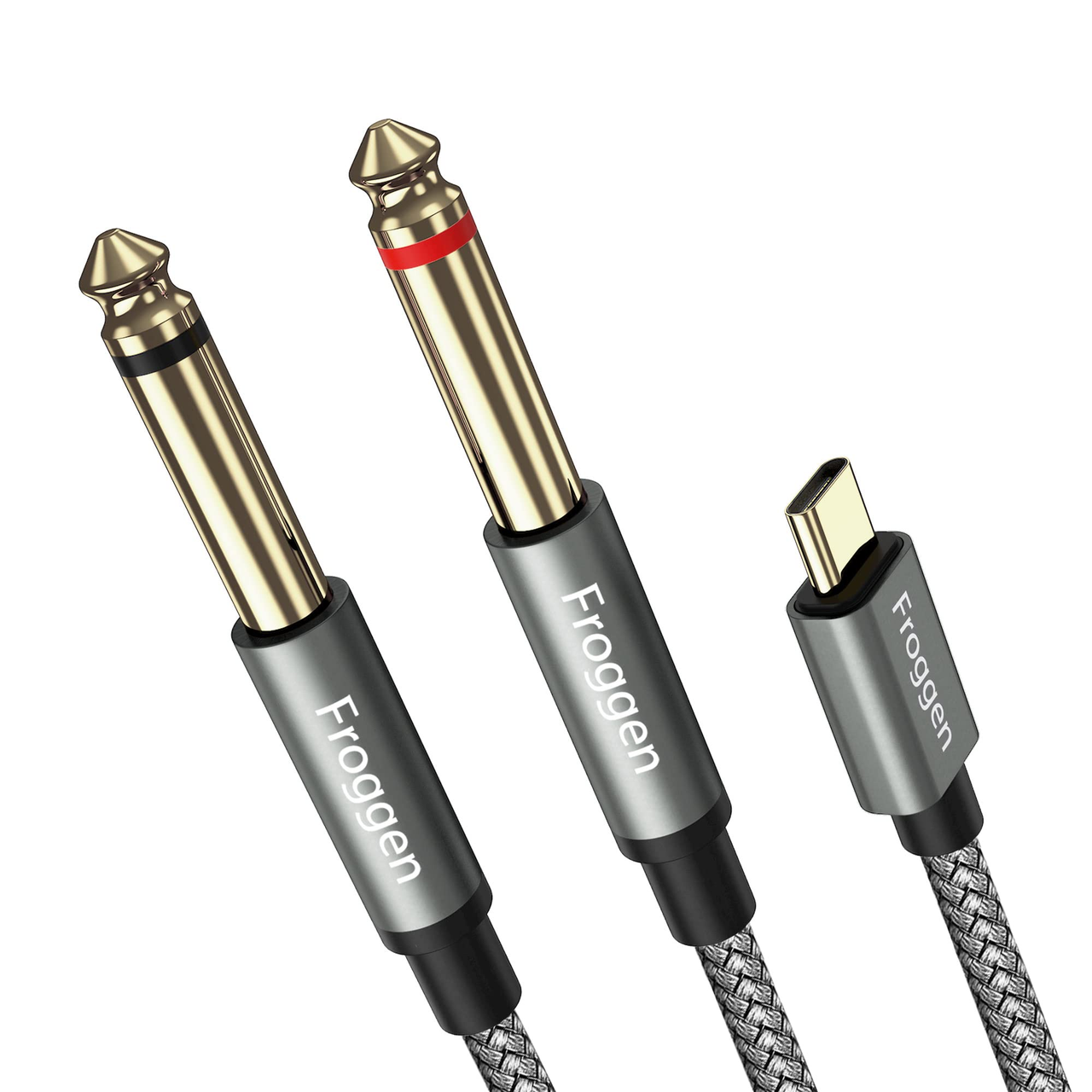 Кабель аудио Jack 6.3mm x2 - Type C 1,5m