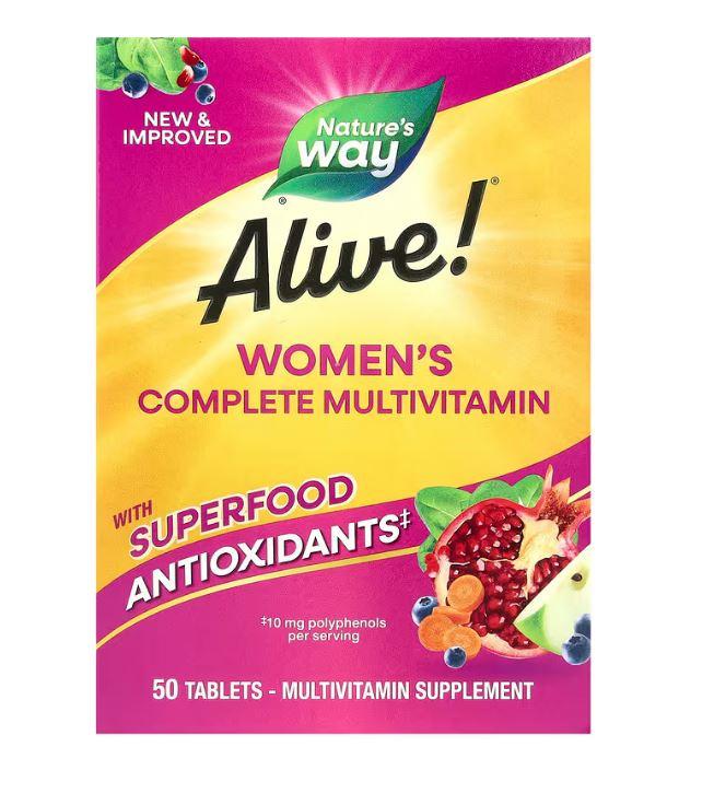 Nature's Way, Alive!, мультивитаминный комплекс для женщин, 50 таблеток
