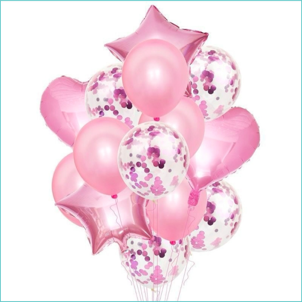 Набор воздушных шаров "Бело-розовый" (14 в 1)