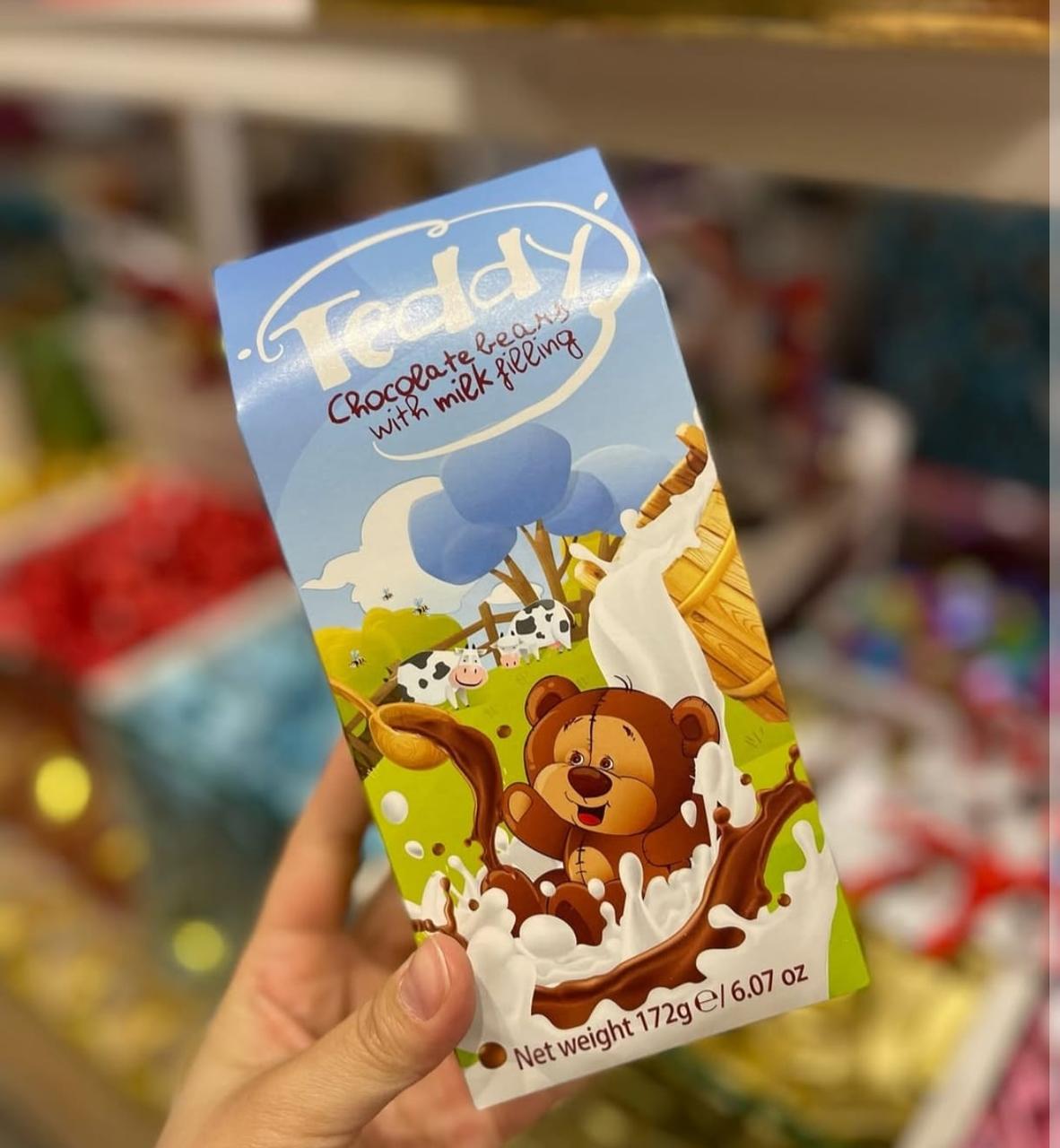 Шоколадные конфеты Teddy Chocolate bear with milk filling 172гр