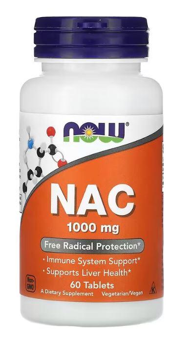 NOW Foods NAC 1000 мг 60 таблеток