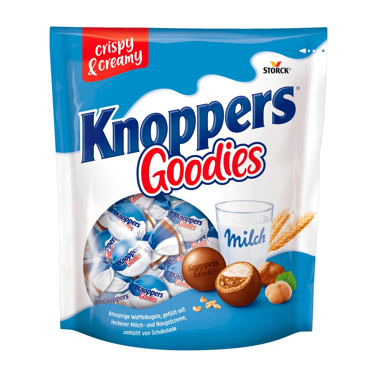 Knoppers Goodies шоколадные вафельные шарики, 180 г