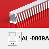 Профиль алюминиевый AL-0809A для светодиодных лент. (3 метра/шт.) Стоимость указана за метр.